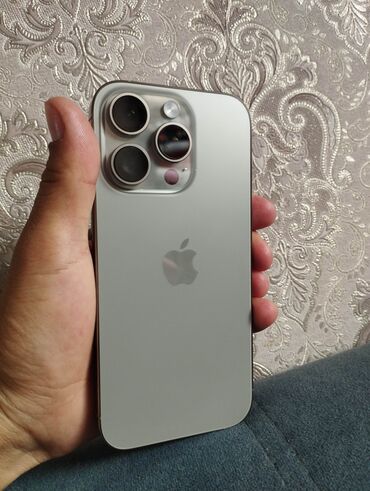 айфон хл: IPhone 16 Pro, Колдонулган, 256 ГБ, Natural Titanium, Кабель, Куту, 100 %