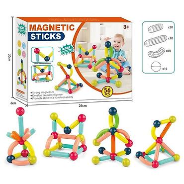 graceland papuce: Magnetne kocke / štapići 56 pcs – kreativni konstrukcioni set za decu — 1