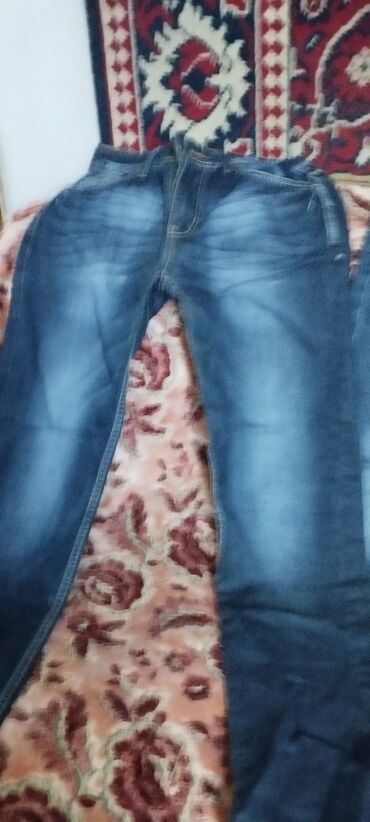 Джинсы: Набор мужских брюк и джинсов: 1) Классические брюки, светло‑серые - — 13