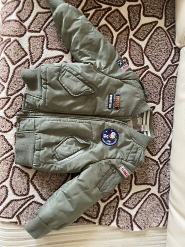детские вещи из узбекистана: Uşaq üçün bomber şalvar tipli gödəkçə - Rəng: zeytun-yaşıl (khaki) -