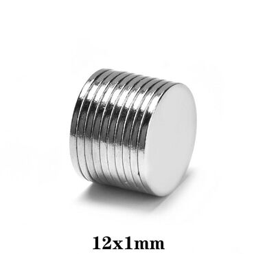 Другие товары для дома: Тонкие круговые мощные магниты 12 мм x 1 мм, неодимовые Дисковые
