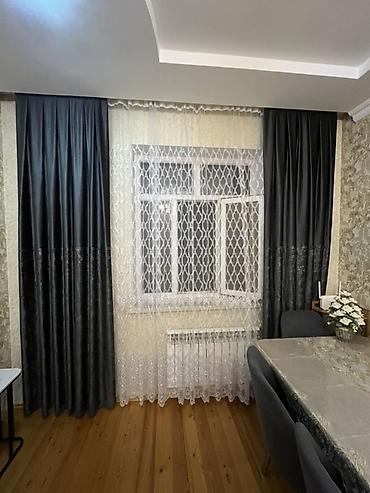 sandiq mebel: Qara-boz tonlarda dekorativ qaranlıqlaşdırıcı pərdə dəsti - Material — 2