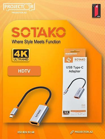 SOTAKO USB Type-C → HDMI adapter - 4K Ultra HD görüntü dəstəyi lalafo.az -da SOTAKO USB Type-C → HDMI adapter - 4K Ultra HD görüntü dəstəyi