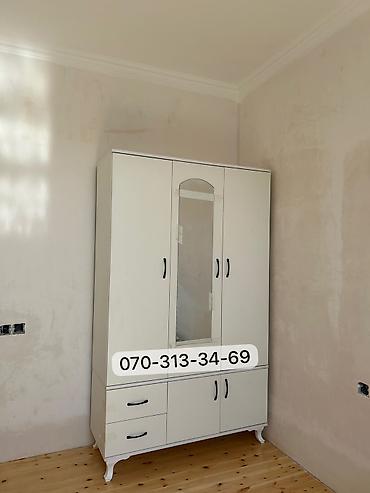 uşaq dolabi: 3 qapılı paltar dolabı - Ölçü: 120×200 sm - Model: mərkəzdə güzgülü 3 — 3