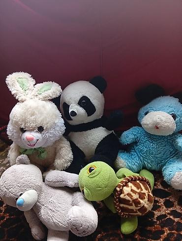 игрушки на елку: Набор детских товаров 1) Мягкие игрушки: - Панда черно-белая среднего — 1
