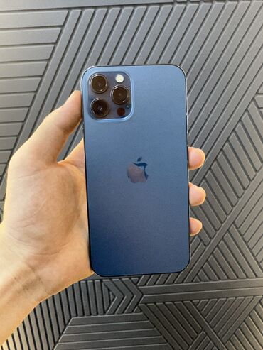 чехлы на айфон 12 про: IPhone 12 Pro Max, Колдонулган, 128 ГБ, Көк, Коргоочу айнек, 85 %