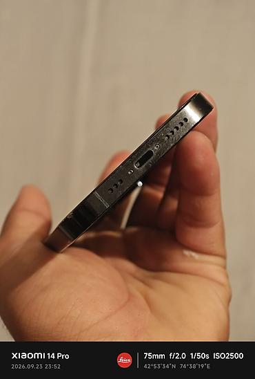 apple 14: IPhone 14 Pro, Б/у, 256 ГБ, Black Titanium, Защитное стекло, Чехол, 81 % — 8