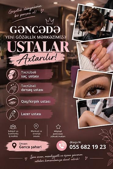 Gözəllik Salonları: Qadın saç ustası tələb olunur, Yerin icarəsi, 1-2 illik təcrübə — 1
