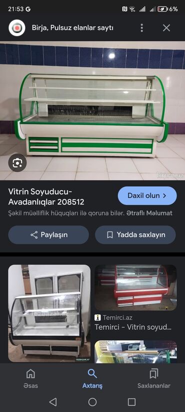 islenmis vitrin soyuducu satisi: Xaldenik satılır 550