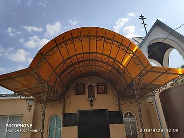 Навесы: Навес, Арочный, Металл, Поликарбонат, Установка — 1