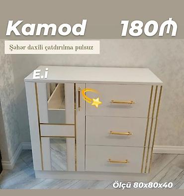 ev dekoru: Kamod – ağ rəngdə, qızılı dekor xətləri və qızılı tutacaqlarla. - 3 — 1