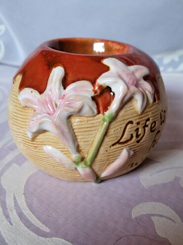 Ostali kućni dekor: Svecnjak nov rucni rad 80te. Svecnjak za okrugle i visoke svece — 2