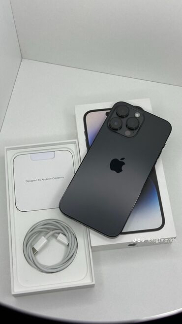 Apple iPhone: IPhone 14 Pro Max, 256 ГБ, Jet Black, Наушники, Зарядное устройство, Защитное стекло, 88 %