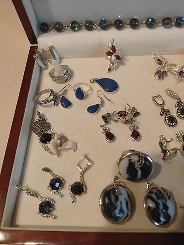 Серебряные наборы украшений: Серебро!!! Комплекты с натуральными камнями. Комплект с белым — 2