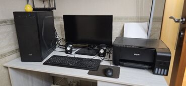 Kompüter ehtiyyat hissələri: Masaüstü kompüter satılır (monitor, kolonka, printer Epson L3150 ilə