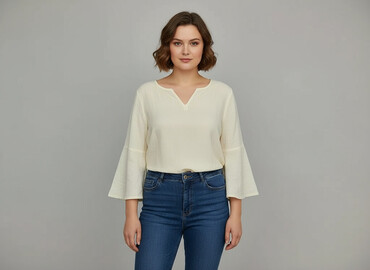 włoskie bluzki lniane: Woman Collection, Bluzka damska, rozmiar 3XL