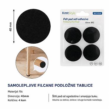 KMT Filcani okrugli zaštita za noge stola 40 mm – samolepljivi -