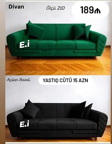 yer divanlari: Divan – ölçü 210 sm - Açılan, bazalı model: gündəlik oturma və qonaq — 1