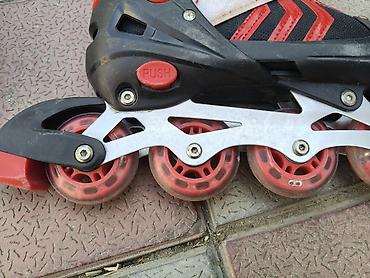 Roliklər: Uşaq üçün inline konkiseti (roller skates) - Rəng: qırmızı/qara - 4 — 5