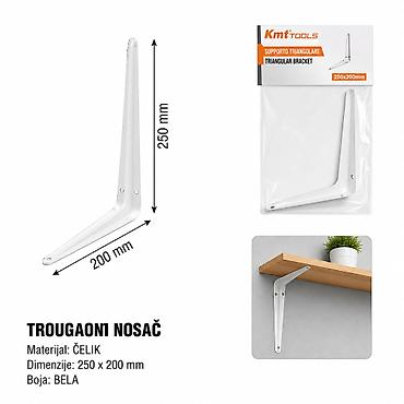 KMT Trougaoni nosač bela 9364581 Praktičan metalni nosač za police i