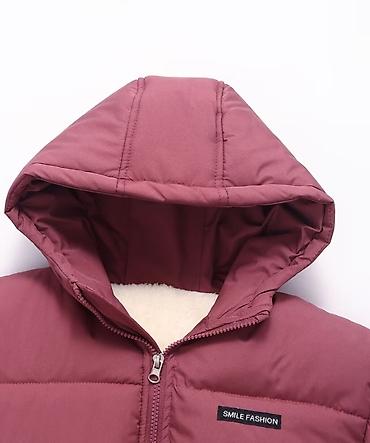 qız ucun paltar: Uşaq üçün qış puffer gödəkçə - Model: Smile Fashion kapüşonlu puffer — 6