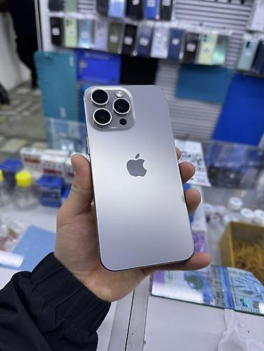 Apple iPhone: IPhone 15 Pro Max, Б/у, 256 ГБ, Серебристый, Защитное стекло, Кабель, Зарядное устройство, 87 % — 3