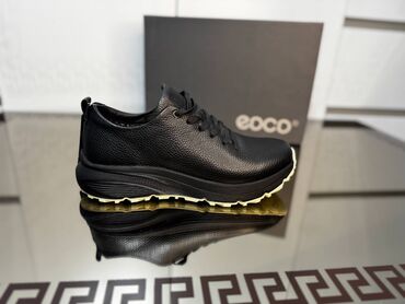 Кроссовки и спортивная обувь: ECCO — осенние мужские кроссовки (черный/бежевый) 🔥 💪 Натуральная