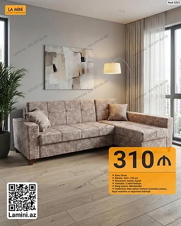 Künc Divan – Kod: 5322 • Ölçülər: 240 × 150 sm • Mexanizm: Açılan