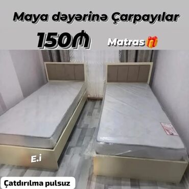 Çarpayılar: Yeni, Təknəfərlik çarpayı, Bazasız, Matras ilə, Siyirməsiz — 1