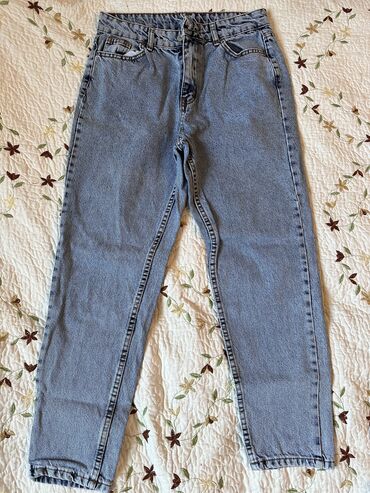 серые джинсы с высокой талией: Мом, Турция, Высокая талия