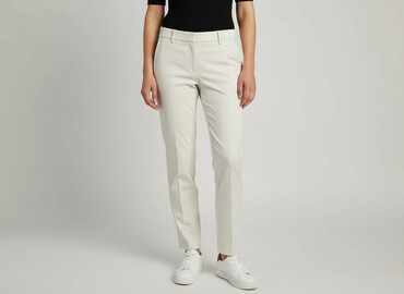 biale spodnie reserved: H&M, Material trousers for women, size M at lalafo.pl biale spodnie reserved: H&M, Material trousers for women, size M
