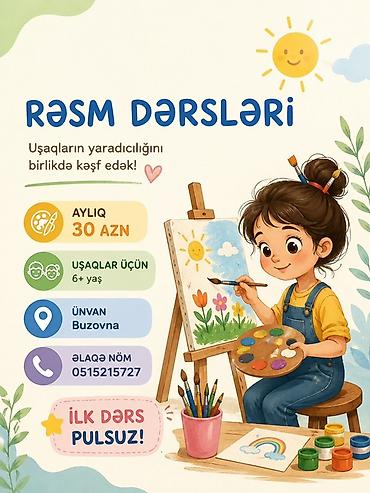 python kursları: Rəsm dərsləri – uşaqların yaradıcılığını birlikdə kəşf edək! - Yaş — 1