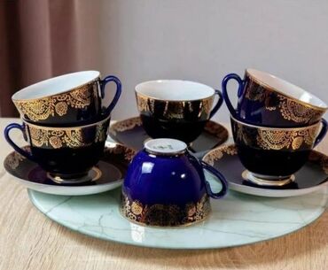 çay termusu: Çay dəsti, rəng - Göy, 10 nəfərlik