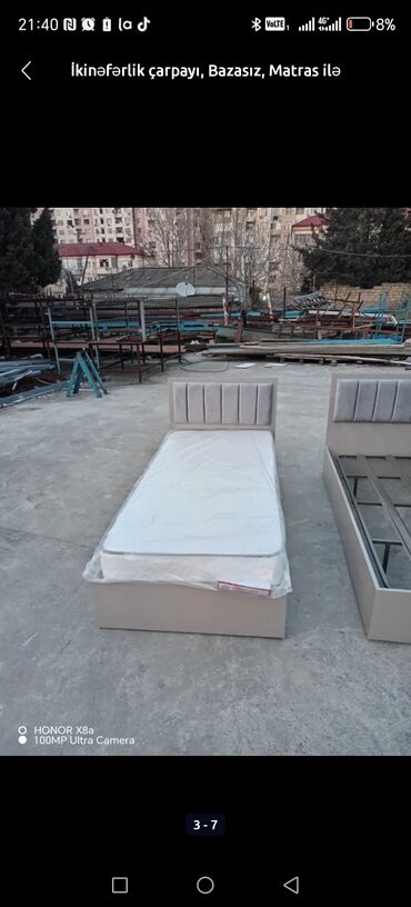 Divanlar: Təknəfərlik çarpayı, Bazasız, Matras ilə, Siyirməsiz