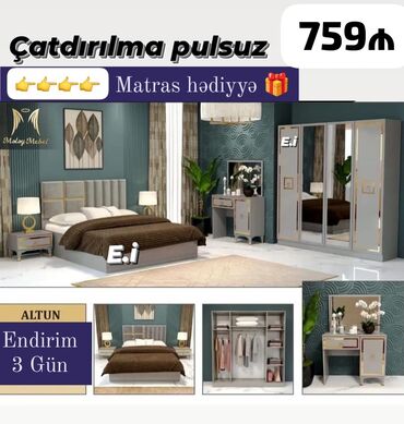 Yataq otağı dəstləri: *Yataq dəsti / Yataq otağı mebeli* ✔️Rəng seçimi var *🎁Matras
