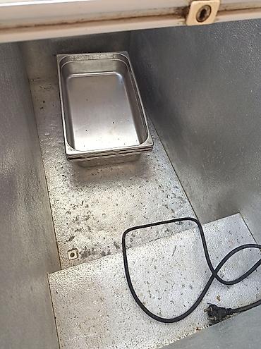 dondurma aparati: Dondurma üçün vitrin tipli dondurucu sandıq. Sürüşən şüşə qapaqlıdır — 4