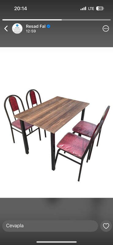 Masa və oturacaq dəstləri: Mətbəx üçün, Yeni, Açılmayan, Kvadrat masa, 4 stul -da lalafo.az — 15 Masa və oturacaq dəstləri: Mətbəx üçün, Yeni, Açılmayan, Kvadrat masa, 4 stul — 15