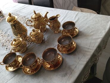 madonna çay desti: Çay dəsti, rəng - Qızılı, Alpina, 5 nəfərlik, Çexiya