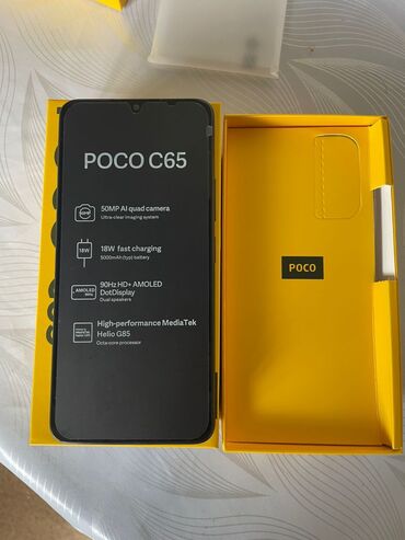 ноутбук арзан: Poco C65, Новый, 256 ГБ, цвет - Черный, 2 SIM