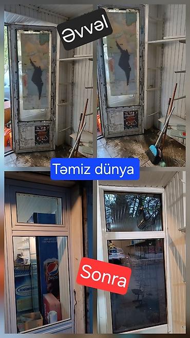 Şüşələrin dəyişdirilməsi: Təmizlik xidməti Evlərin təmizlənməsi Obyektlərin təmizliyi Peşəkar — 1