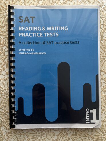 biologiya test toplusu cavablari 2019: SAT practice test, 7-8 testden ibaret olan kitabdir, 1-2 ishlenib