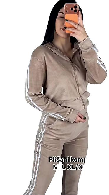hm žirafa: Trenerka komplet pliš gornji i donji deo sa prugama fora adidas — 5