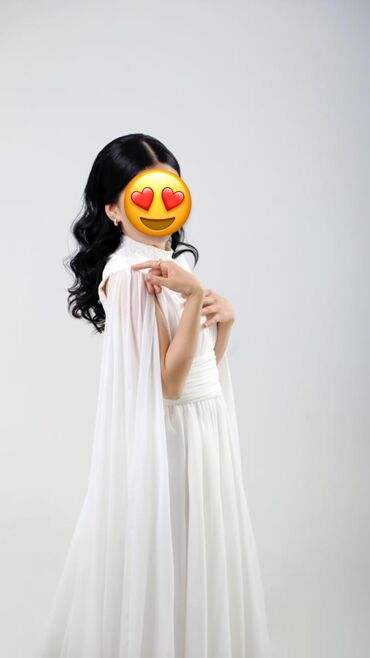 платье белые: Вечернее платье, Длинная модель, One size
