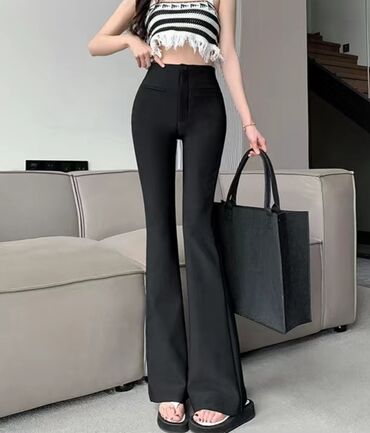 Women's Pants: Брюки Клеш, Осень-весна, Китай, Стрейч, Новый, L (EU 40)