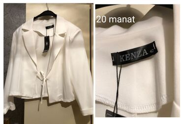 женские трикотажные туники: Qadın geyimləri – markalı seçimlər 1) Ağ qısa jaket - Brend: KENZA -