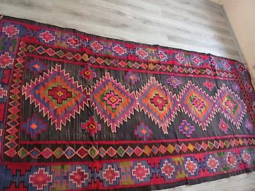 Шерсть: Xalça – əl toxuması kilim üslubunda - Naxış: Qafqaz motivli, romb və — 2