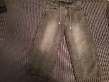kiqurum qadın pijamaları: Unisex geyim dəsti - Baggy şalvar: boz/solğun yuyulma effekti, geniş