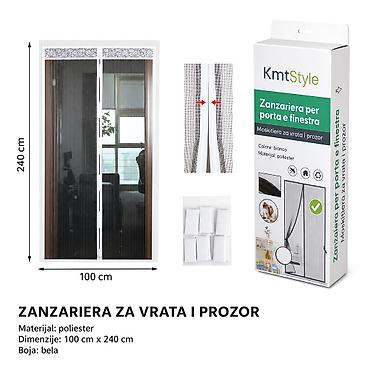 KMT Zavesa bela 2904656 Bela platnena zavesa/mreža za vrata i prozor