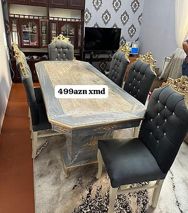 2.el divan yatak: Klassik üslublu yemək otağı dəsti - Dəst: 1 ədəd geniş süfrə masası + — 1