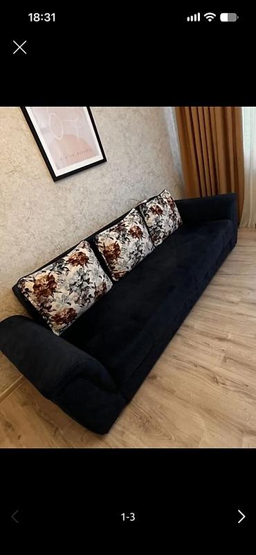 Qara rəngli geniş divan - Minimalist dizaynlı, yumşaq süet/velur lalafo.az -da Qara rəngli geniş divan - Minimalist dizaynlı, yumşaq süet/velur